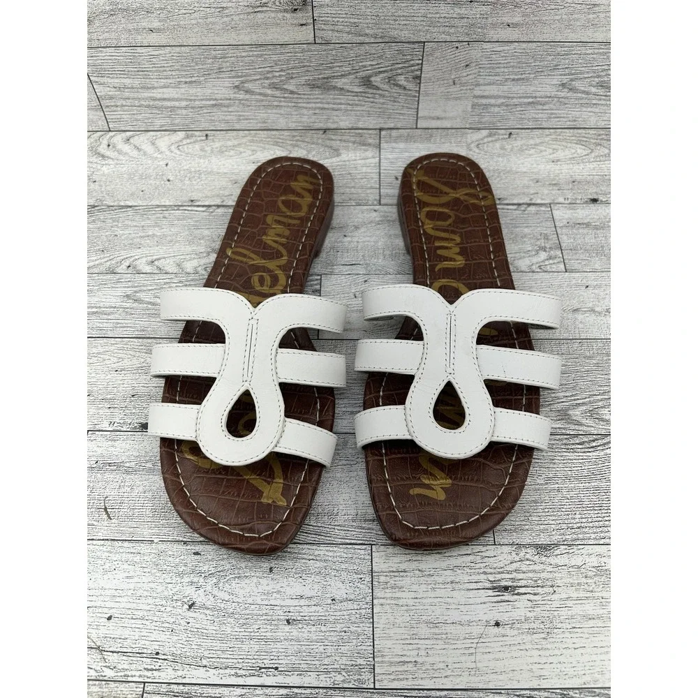 Sam Edelman Shoes Womens Size‎ 6.5 Bondi Leather Slide Sandals Croc Brown Flat
